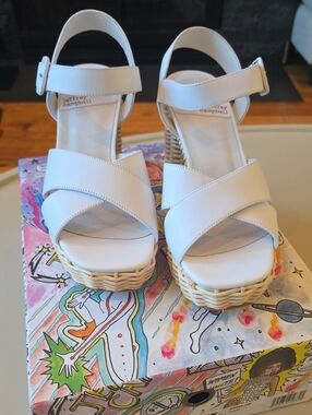 Jeffrey Campbell- White Woven Platform Heels
